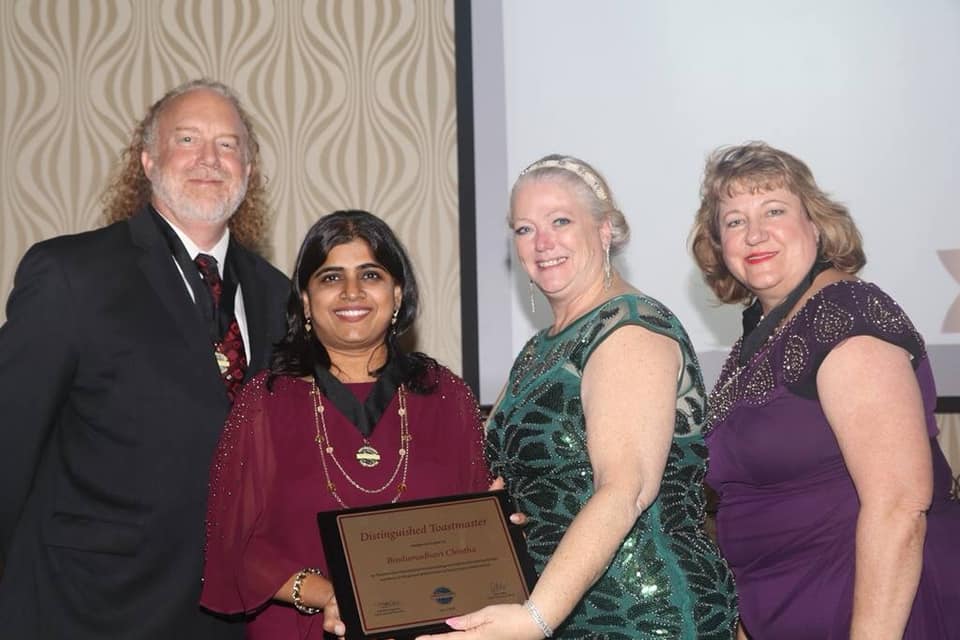 Distinguished Toastmaster Award ceremony moment